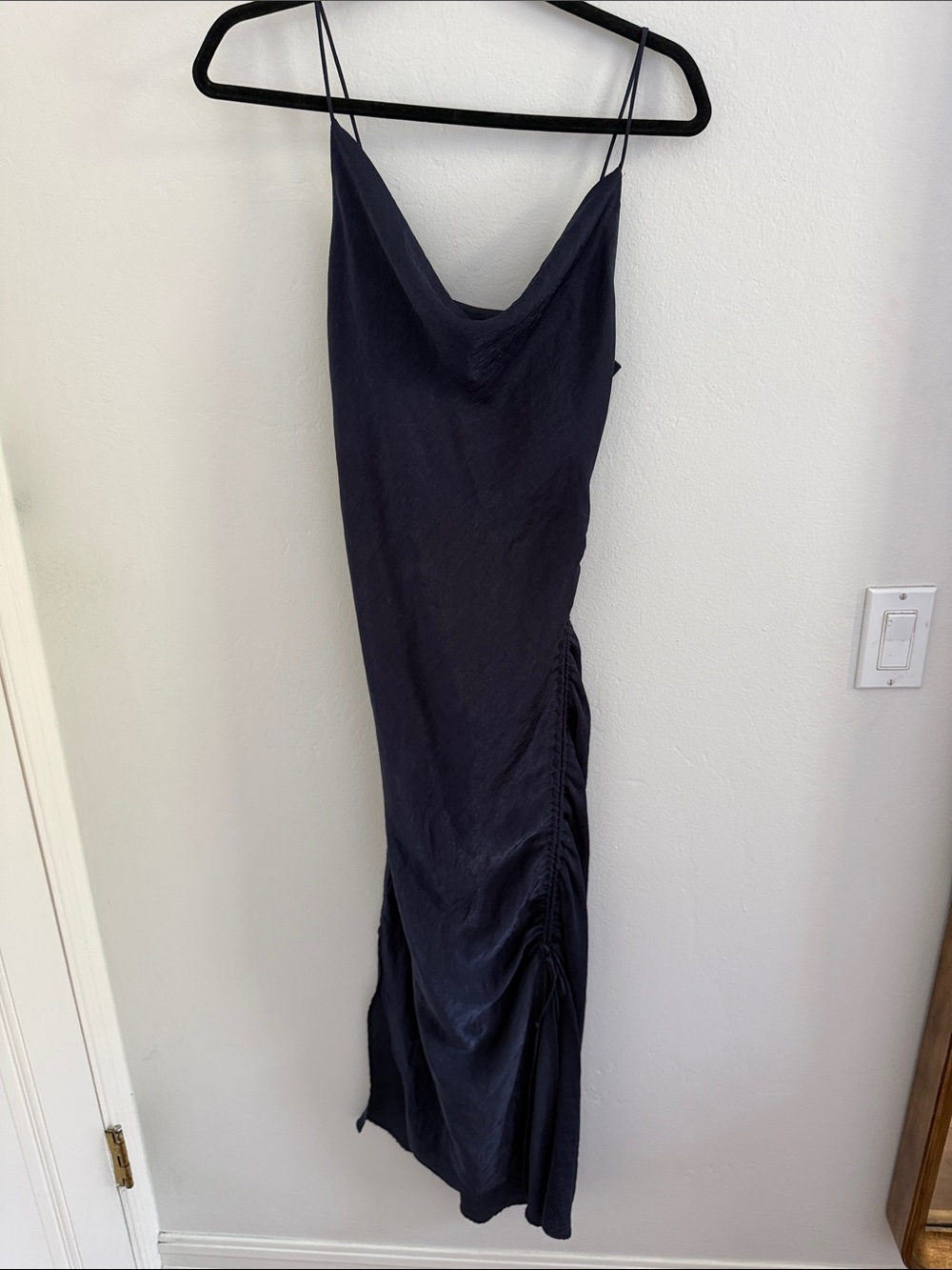 Zara Dark Blue Cowl Neck Slip Maxi Dress